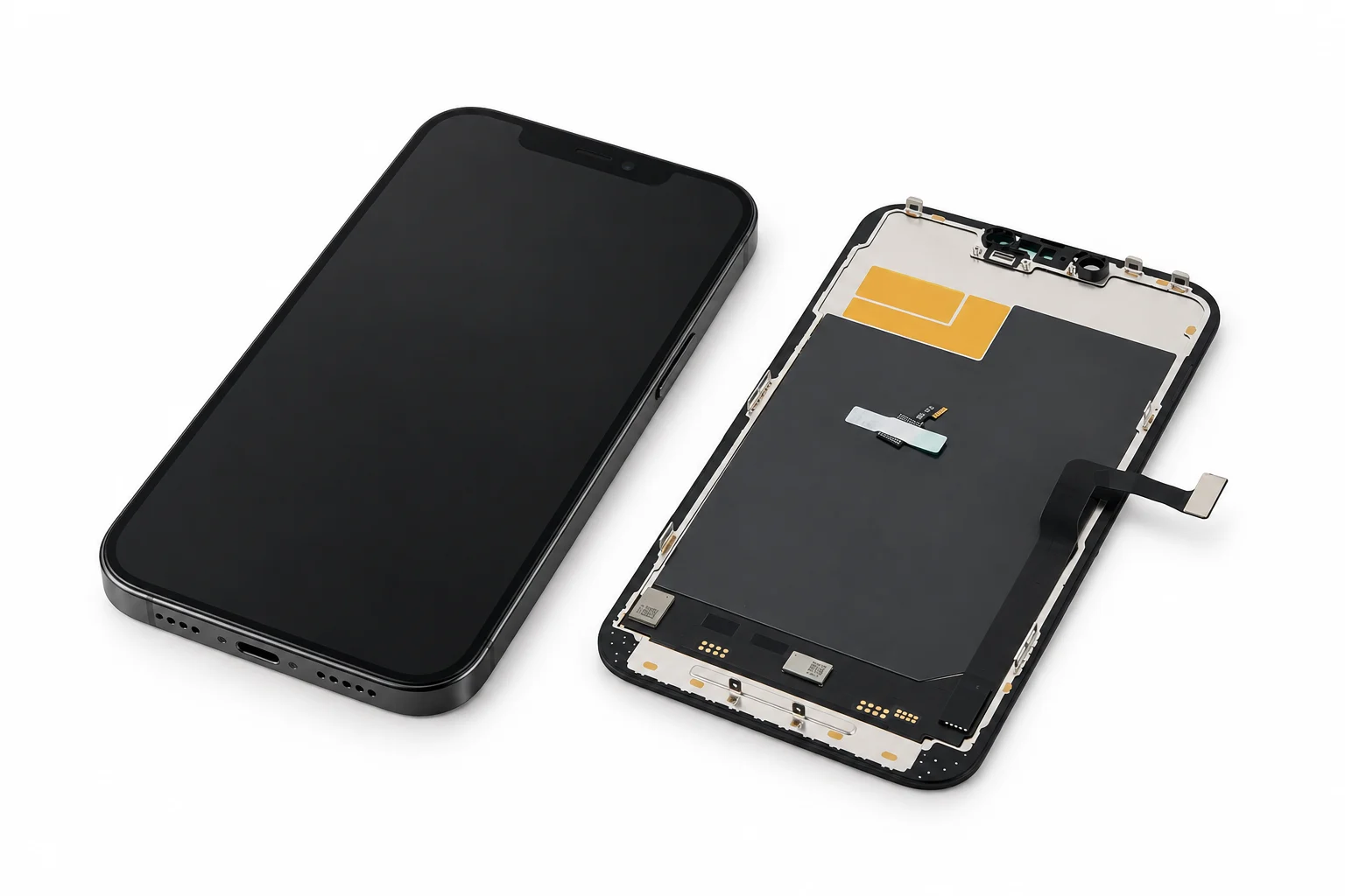 A smartphone and a replacement screen assembly