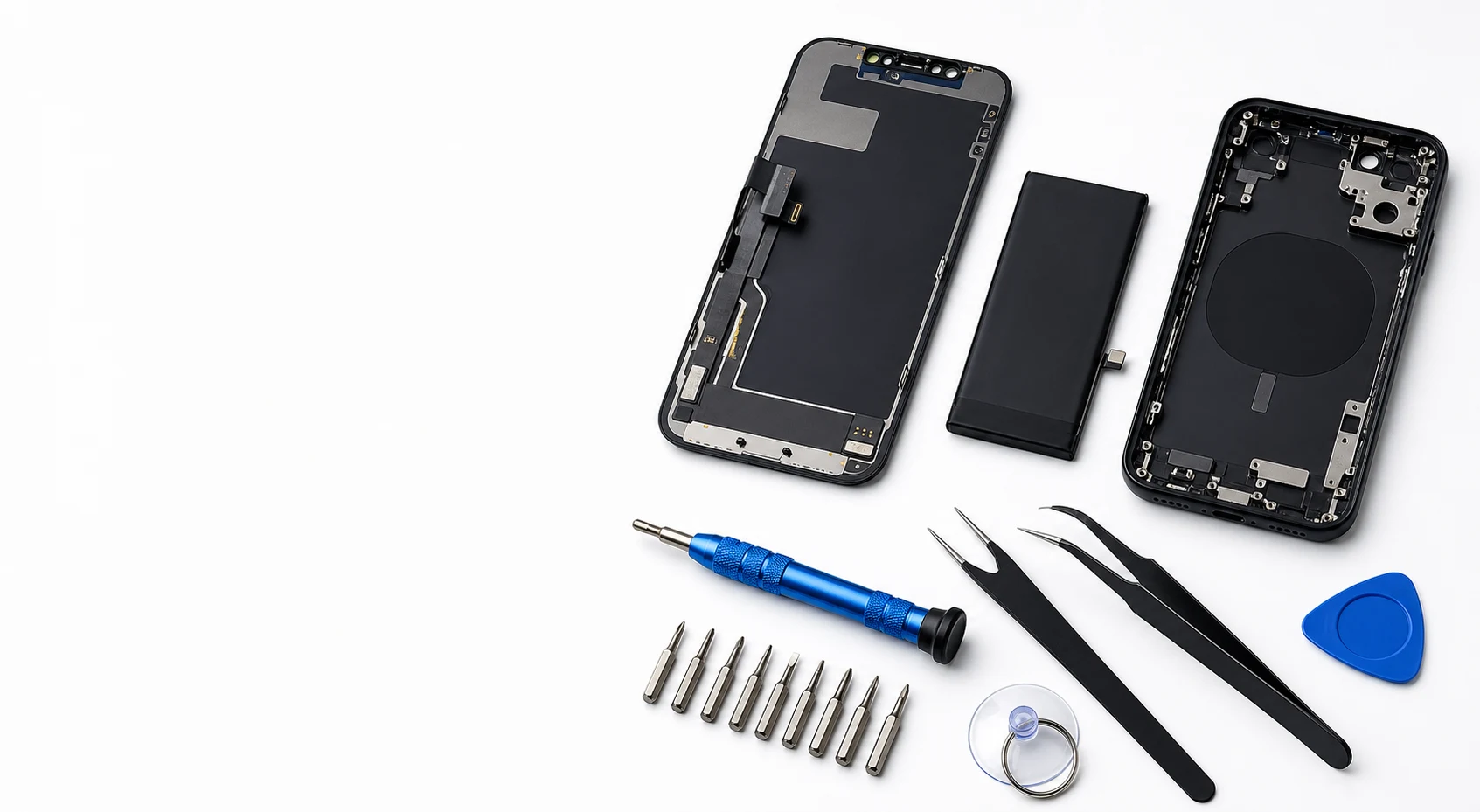 Mobile phone repair screens, tools, and replacement components